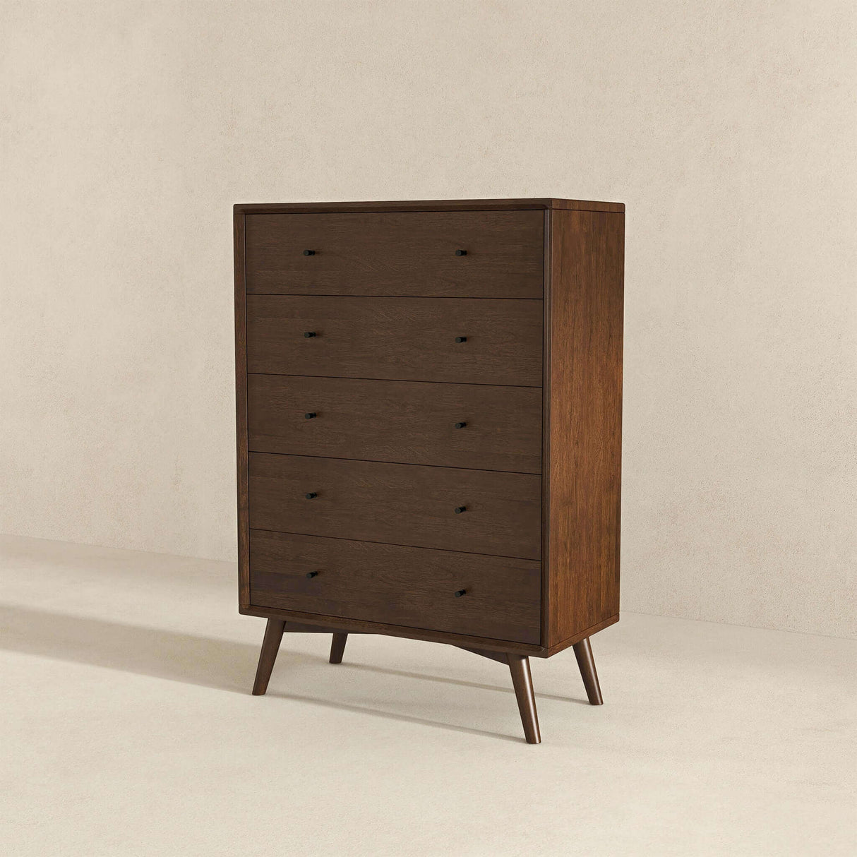 Caroline Mid Century Modern Solid Wood Dresser 5-Drawer by Ashcroft Furniture at Eve Furniture