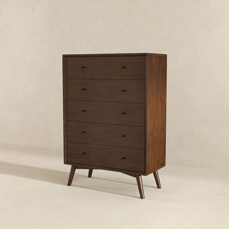 Caroline Mid Century Modern Solid Wood Dresser 5-Drawer by Ashcroft Furniture at Eve Furniture