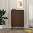 Caroline Mid Century Modern Solid Wood Dresser 5-Drawer by Ashcroft Furniture at Eve Furniture