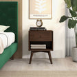 Caroline Mid Century Modern Style Night Stand 1-Drawer by Ashcroft Furniture at Eve Furniture