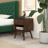 Caroline Mid Century Modern Style Night Stand 1-Drawer by Ashcroft Furniture at Eve Furniture