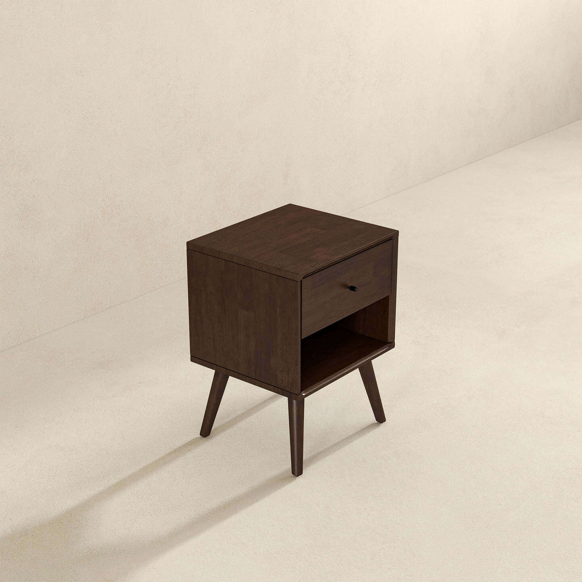 Caroline Mid Century Modern Style Night Stand 1-Drawer by Ashcroft Furniture at Eve Furniture