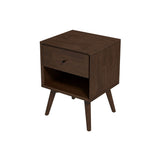 Caroline Mid Century Modern Style Night Stand 1-Drawer by Ashcroft Furniture at Eve Furniture