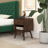 Caroline Mid Century Modern Style Night Stand 1-Drawer by Ashcroft Imports at Eve Furniture