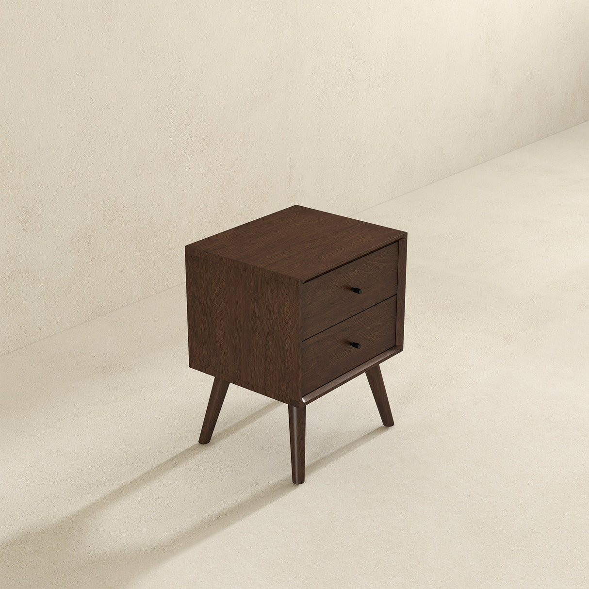 Caroline Mid Century Modern Style Night Stand 2-Drawer