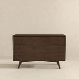 Caroline Mid Century Modern Walnut Dresser 6 Drawer by Ashcroft Furniture at Eve Furniture