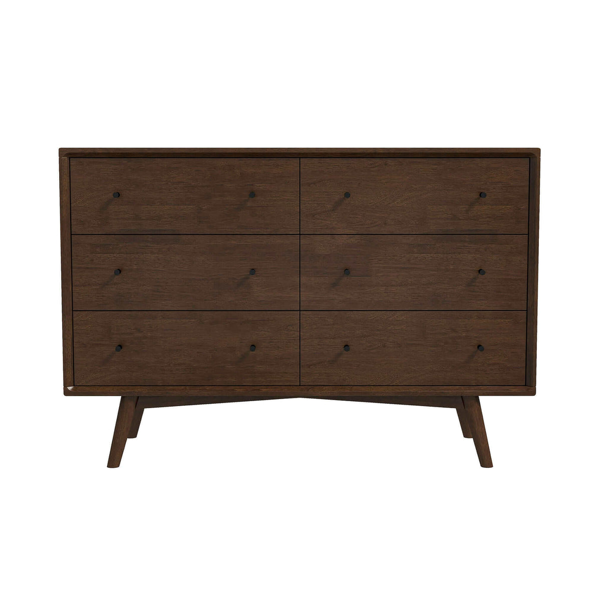 Caroline Mid Century Modern Walnut Dresser 6 Drawer by Ashcroft Furniture at Eve Furniture
