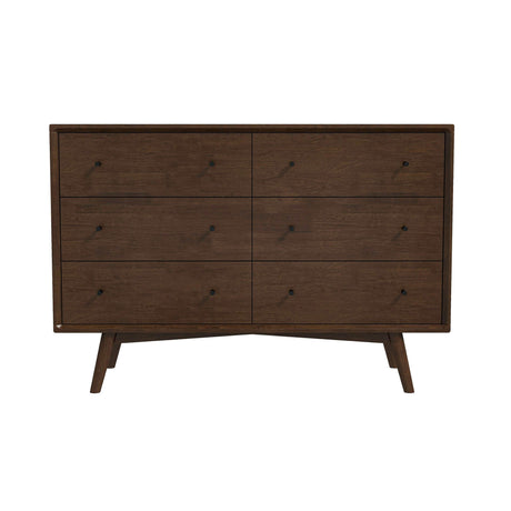 Caroline Mid Century Modern Walnut Dresser 6 Drawer by Ashcroft Furniture at Eve Furniture