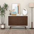 Caroline Mid-Century Modern White Dresser 6 Drawer by Ashcroft Furniture at Eve Furniture