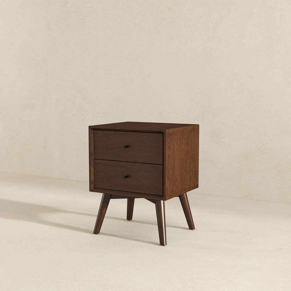 Caroline Walnut Night Stand 2-Drawer by Ashcroft Furniture at Eve Furniture