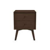 Caroline Walnut Night Stand 2-Drawer by Ashcroft Furniture at Eve Furniture
