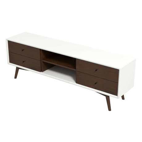Caroline Walnut White TV Stand Up To 72" by Ashcroft Furniture at Eve Furniture