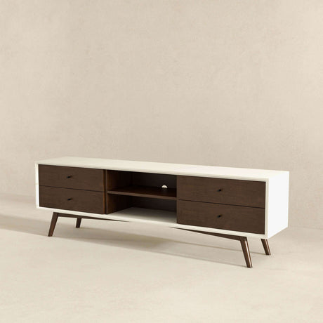 Caroline Walnut White TV Stand Up To 72" by Ashcroft Furniture at Eve Furniture