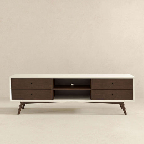 Caroline Walnut White TV Stand Up To 72" by Ashcroft Furniture at Eve Furniture