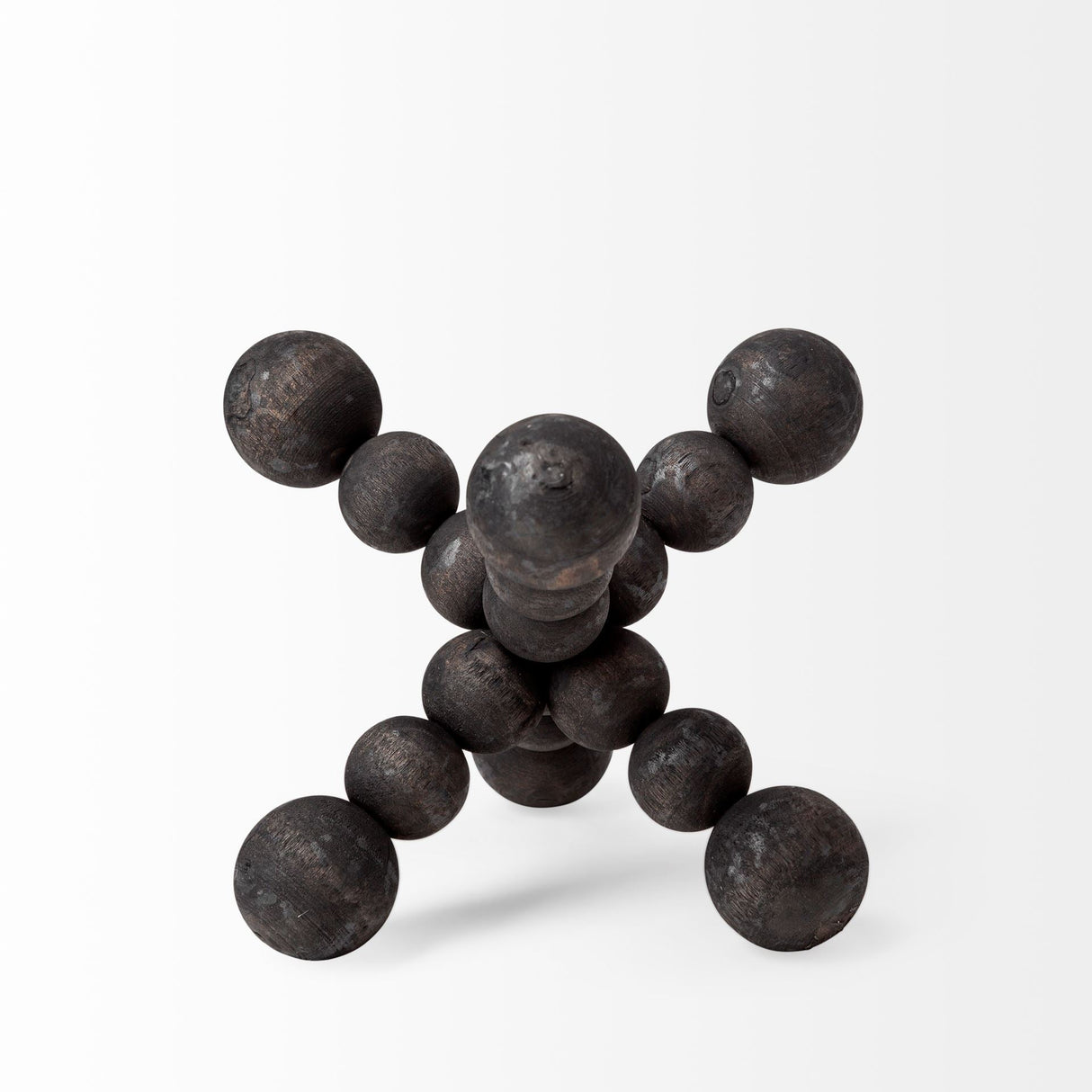 Carollan I (Small) 7L x 7W Black Geometric Wood Ball Jack by Mercana at Eve Furniture