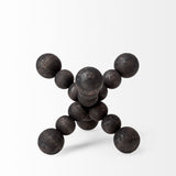 Carollan I (Small) 7L x 7W Black Geometric Wood Ball Jack by Mercana at Eve Furniture