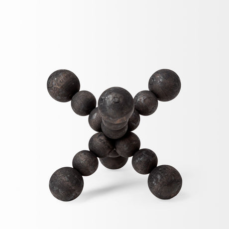 Carollan I (Small) Black Geometric Wood Ball Jack by Mercana at Eve Furniture