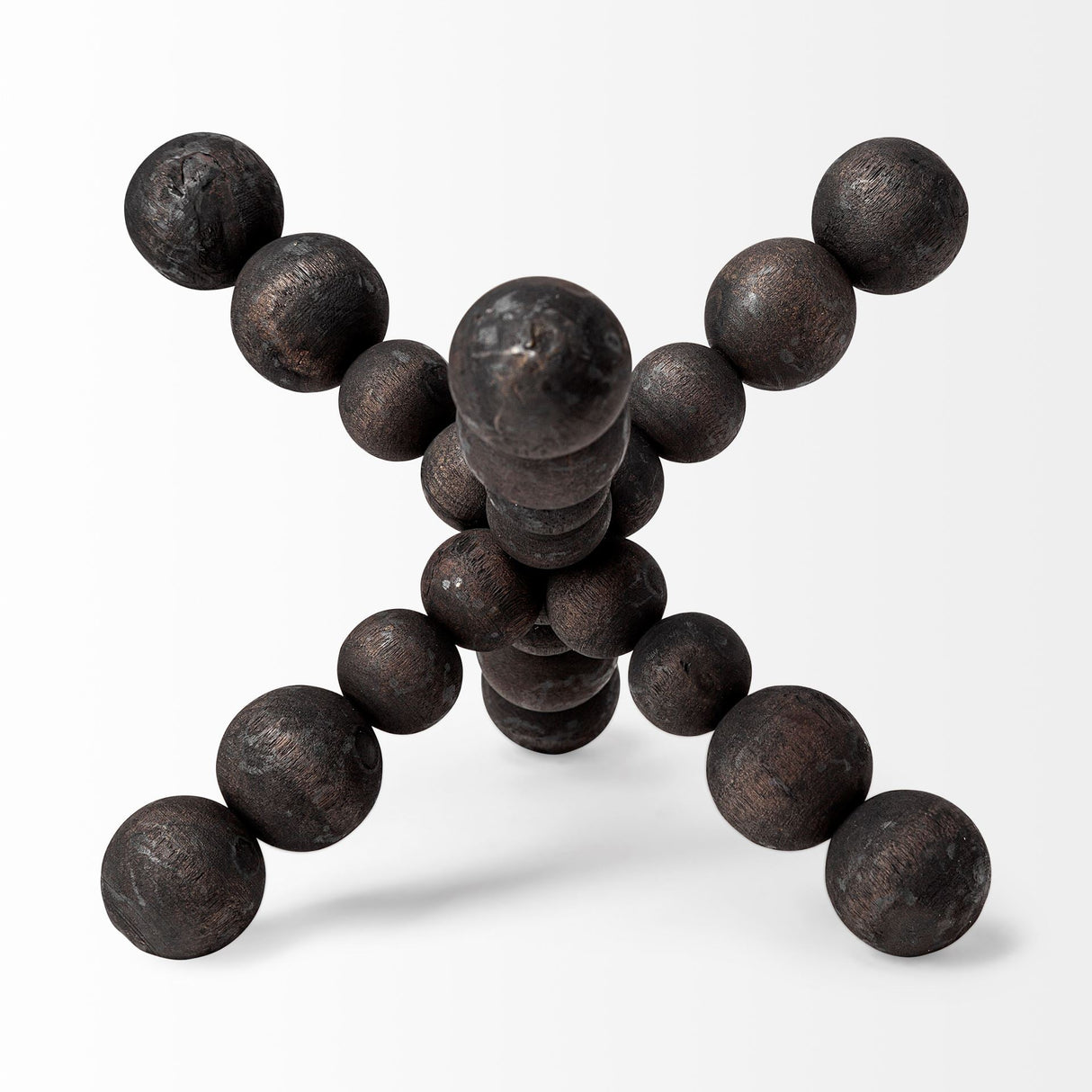Carollan II (Large) 9L x 9W Black Geometric Wood Ball Jack by Mercana at Eve Furniture