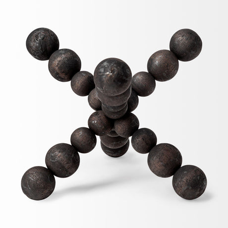 Carollan II (Large) Black Geometric Wood Ball Jack by Mercana at Eve Furniture