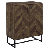 Carolyn Rustic Oak/Gunmetal 2-Door Accent Cabinet