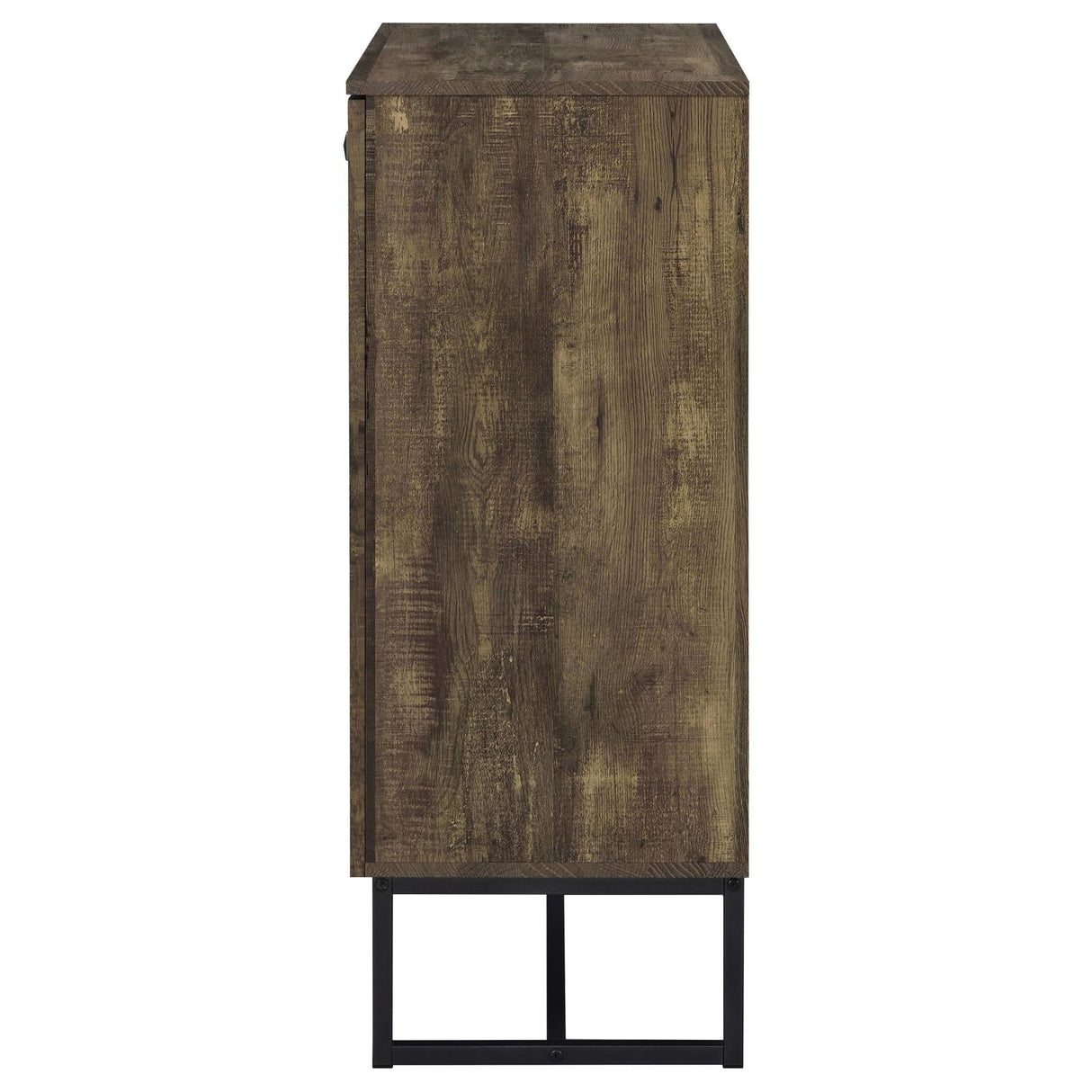 Carolyn Rustic Oak/Gunmetal 2-Door Accent Cabinet