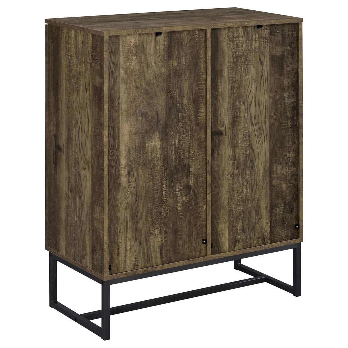 Carolyn Rustic Oak/Gunmetal 2-Door Accent Cabinet