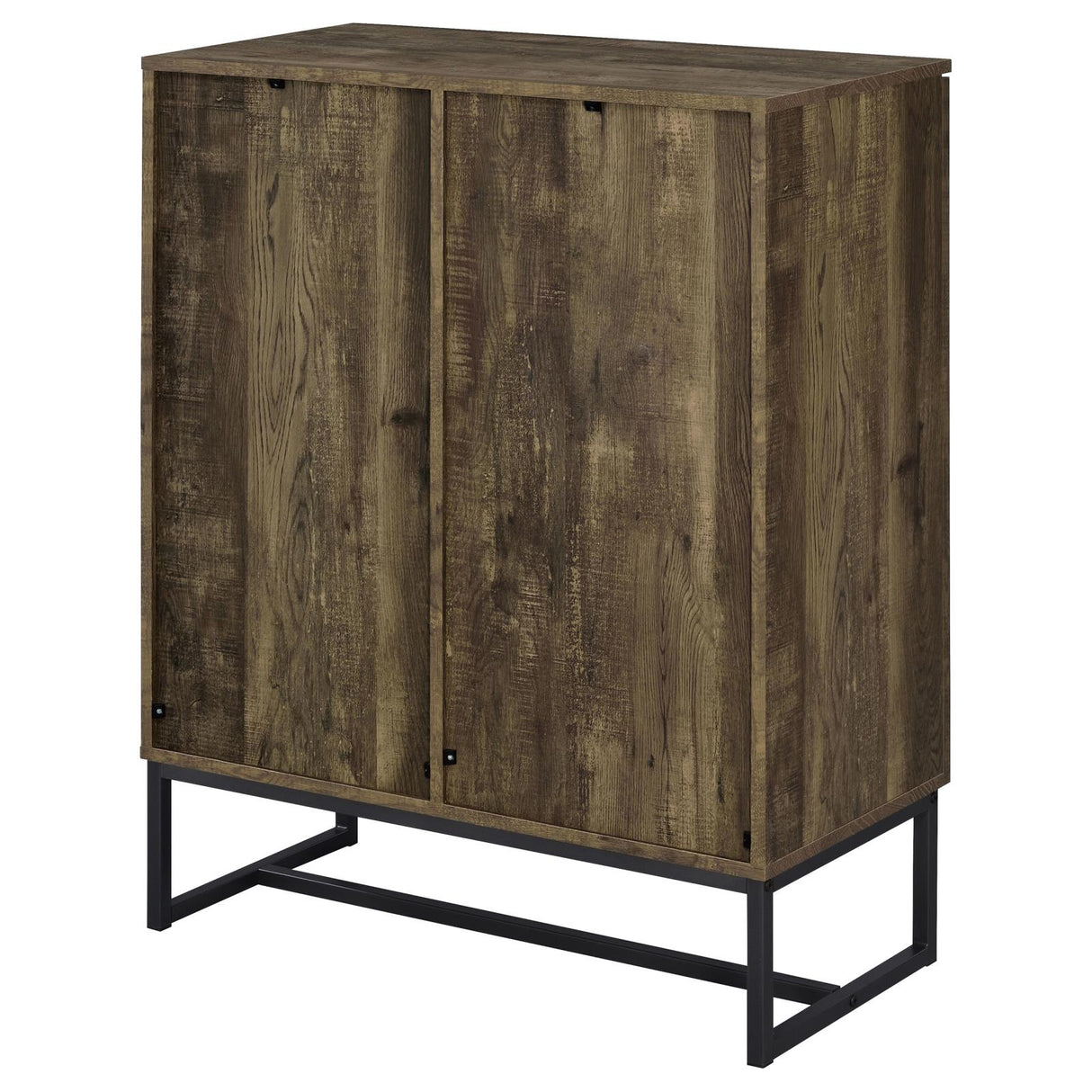 Carolyn Rustic Oak/Gunmetal 2-Door Accent Cabinet