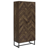 Carolyn Rustic Oak/Gunmetal 2-Door Accent Cabinet