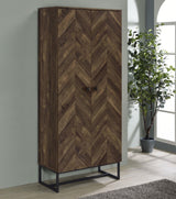 Carolyn Rustic Oak/Gunmetal 2-Door Accent Cabinet