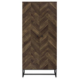 Carolyn Rustic Oak/Gunmetal 2-Door Accent Cabinet