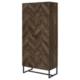 Carolyn Rustic Oak/Gunmetal 2-Door Accent Cabinet