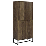 Carolyn Rustic Oak/Gunmetal 2-Door Accent Cabinet