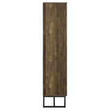 Carolyn Rustic Oak/Gunmetal 2-Door Accent Cabinet