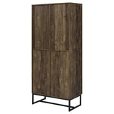 Carolyn Rustic Oak/Gunmetal 2-Door Accent Cabinet