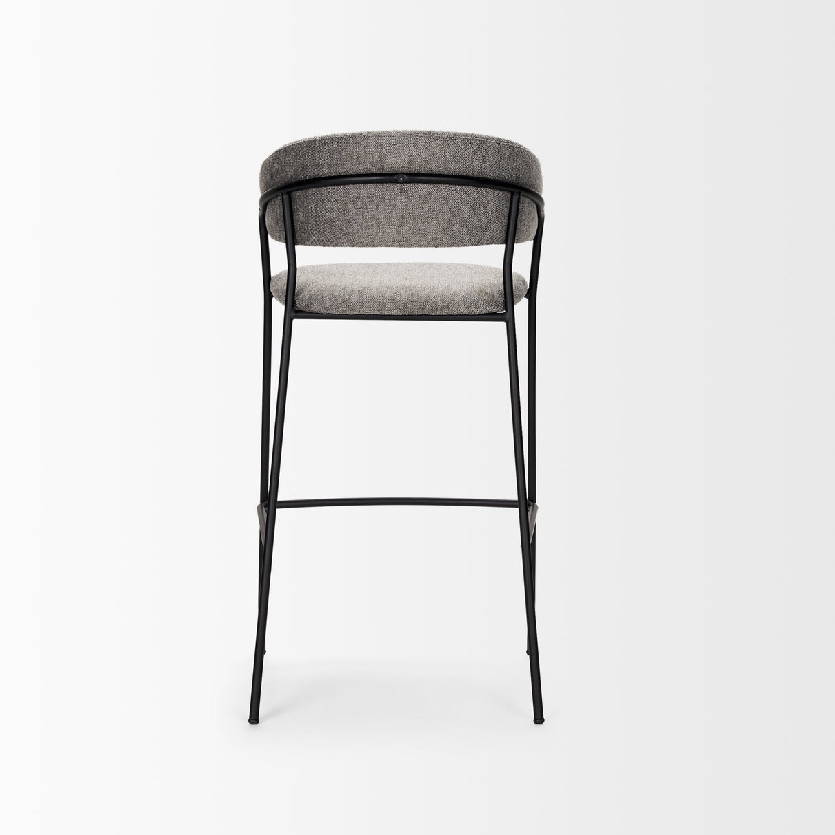 Carolyn Bar Stool w/ Gray Fabric & Matte Black Metal by Mercana at Eve Furniture
