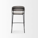Carolyn Bar Stool w/ Gray Fabric & Matte Black Metal by Mercana at Eve Furniture