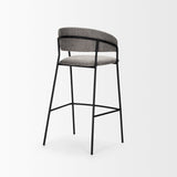 Carolyn Bar Stool w/ Gray Fabric & Matte Black Metal by Mercana at Eve Furniture