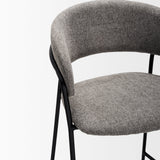 Carolyn Bar Stool w/ Gray Fabric & Matte Black Metal by Mercana at Eve Furniture