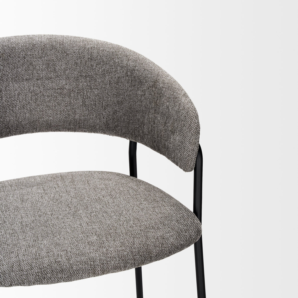 Carolyn Bar Stool w/ Gray Fabric & Matte Black Metal by Mercana at Eve Furniture
