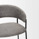 Carolyn Bar Stool w/ Gray Fabric & Matte Black Metal by Mercana at Eve Furniture