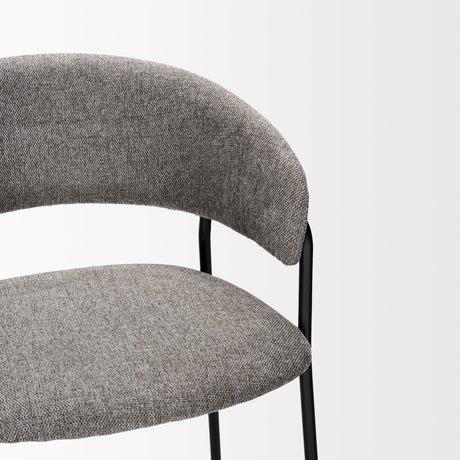 Carolyn Bar Stool w/ Gray Fabric & Matte Black Metal by Mercana at Eve Furniture
