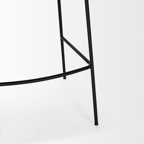 Carolyn Bar Stool w/ Gray Fabric & Matte Black Metal by Mercana at Eve Furniture
