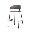 Carolyn Bar Stool w/ Gray Fabric & Matte Black Metal by Mercana at Eve Furniture