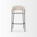 Carolyn Bar Stool w/ Oatmeal Fabric & Matte Black Metal by Mercana at Eve Furniture