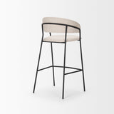 Carolyn Bar Stool w/ Oatmeal Fabric & Matte Black Metal by Mercana at Eve Furniture