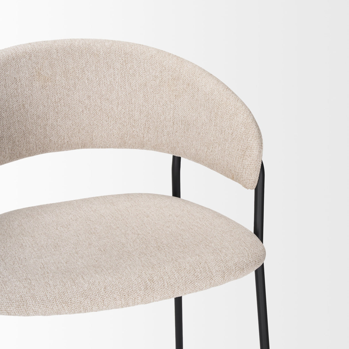 Carolyn Bar Stool w/ Oatmeal Fabric & Matte Black Metal by Mercana at Eve Furniture
