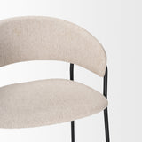 Carolyn Bar Stool w/ Oatmeal Fabric & Matte Black Metal by Mercana at Eve Furniture