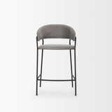 Carolyn Counter Stool w/ Gray Fabric & Matte Black Metal by Mercana at Eve Furniture