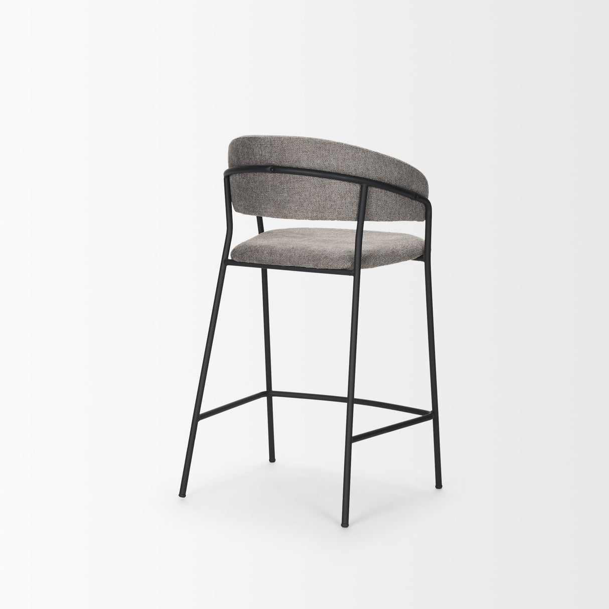 Carolyn Counter Stool w/ Gray Fabric & Matte Black Metal by Mercana at Eve Furniture