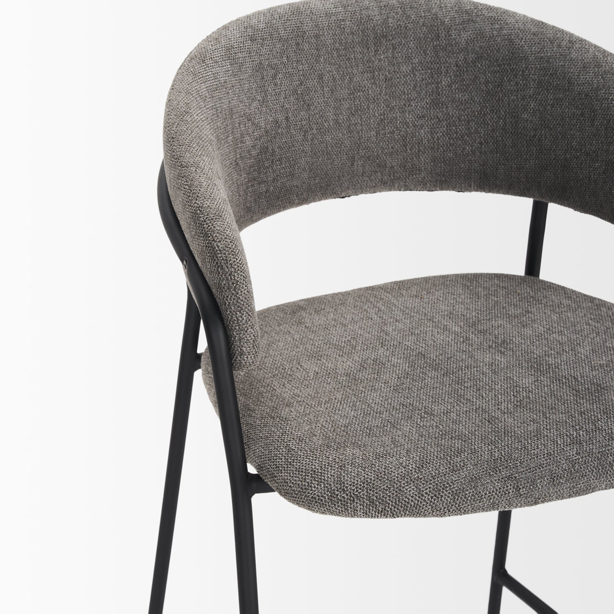 Carolyn Counter Stool w/ Gray Fabric & Matte Black Metal by Mercana at Eve Furniture